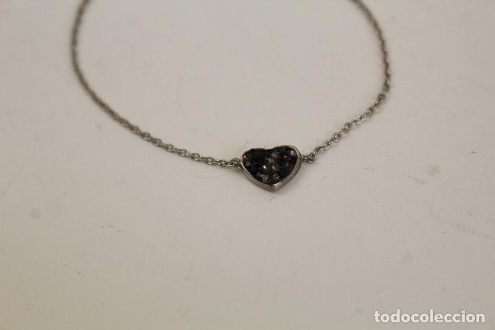 Joyeria: pulsera de plata de ley 925 y corazon de cristales - Foto 1