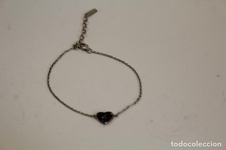 Joyeria: pulsera de plata de ley 925 y corazon de cristales - Foto 2