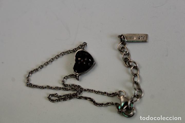 Joyeria: pulsera de plata de ley 925 y corazon de cristales - Foto 6