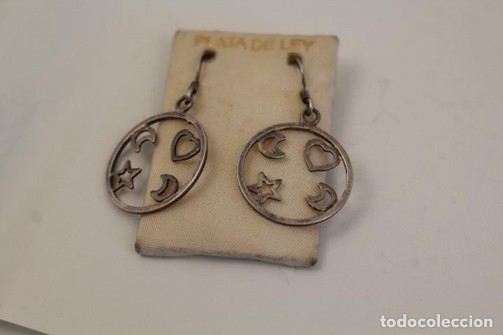 Joyeria: pendientes luna estrella corazon de plata de ley - Foto 1