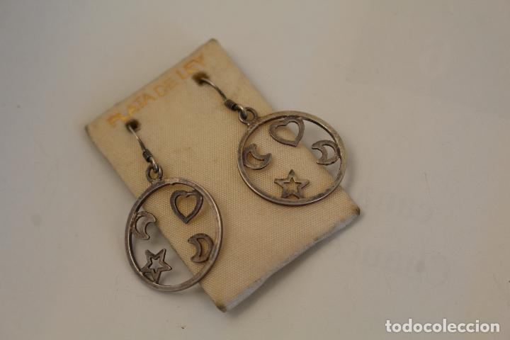 Joyeria: pendientes luna estrella corazon de plata de ley - Foto 2