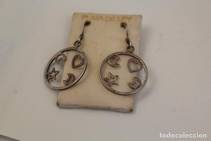 Joyeria: pendientes luna estrella corazon de plata de ley - Foto 3