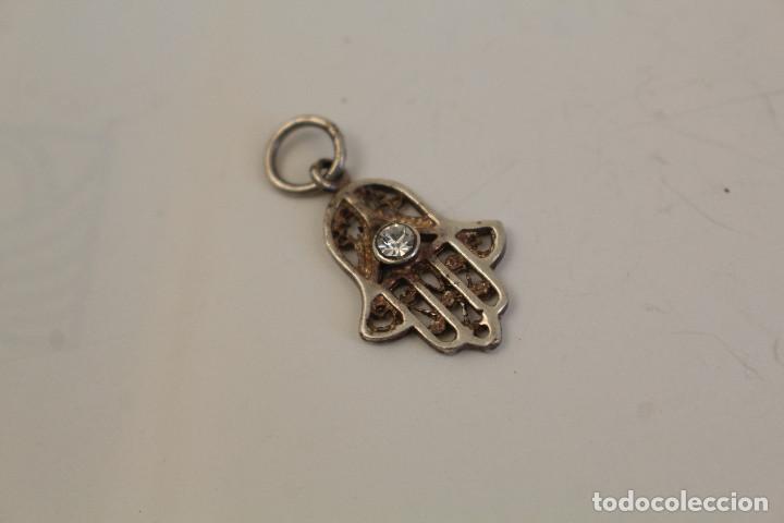 Joyeria: Colgante Mano de Fatima Amuleto Colgante Retro en plata de ley 925 con brillante