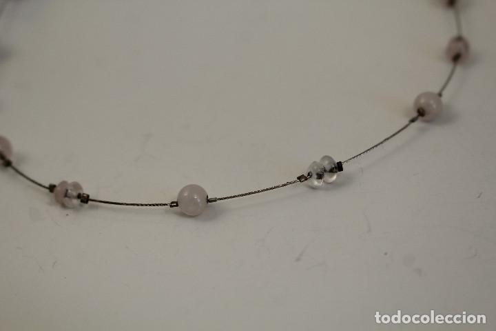 Joyeria: GARGANTILLA DE HILO DE PLATA 925 Y CUENTAS DE CUARZO