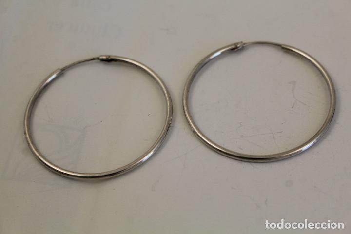Joyeria: pendientes aros en plata de ley - Foto 1