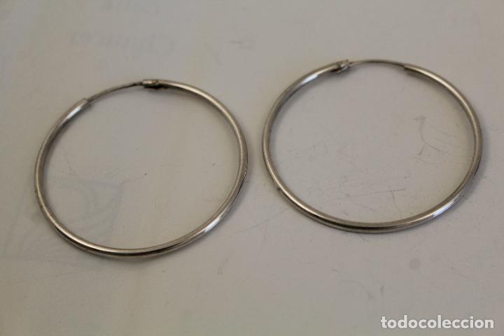 Joyeria: pendientes aros en plata de ley - Foto 2