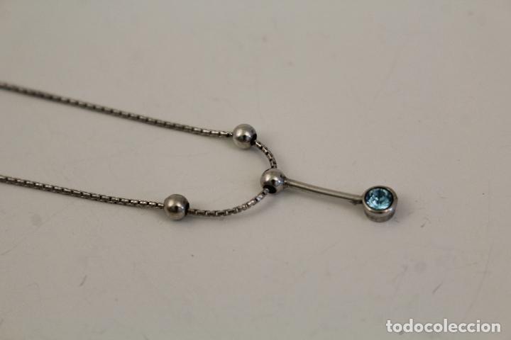 Joyeria: gargantilla en plata de ley con marquesita azul - Foto 2