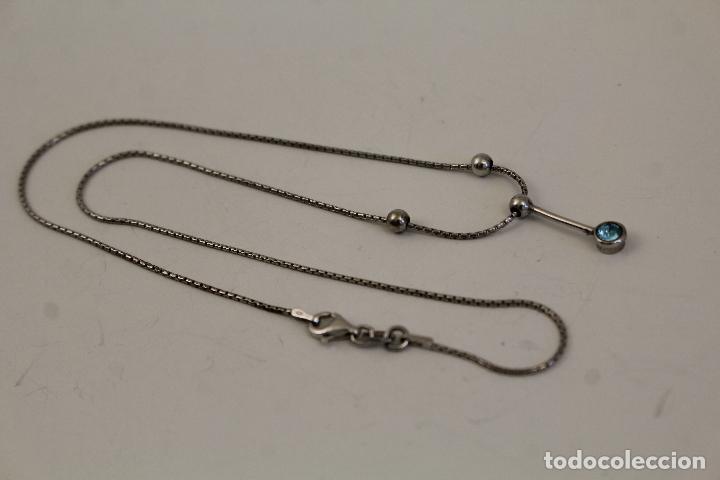 Joyeria: gargantilla en plata de ley con marquesita azul - Foto 3
