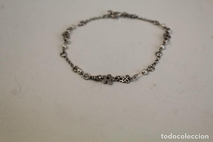 Joyeria: pulsera de plata 925 con margaritas y mariposas