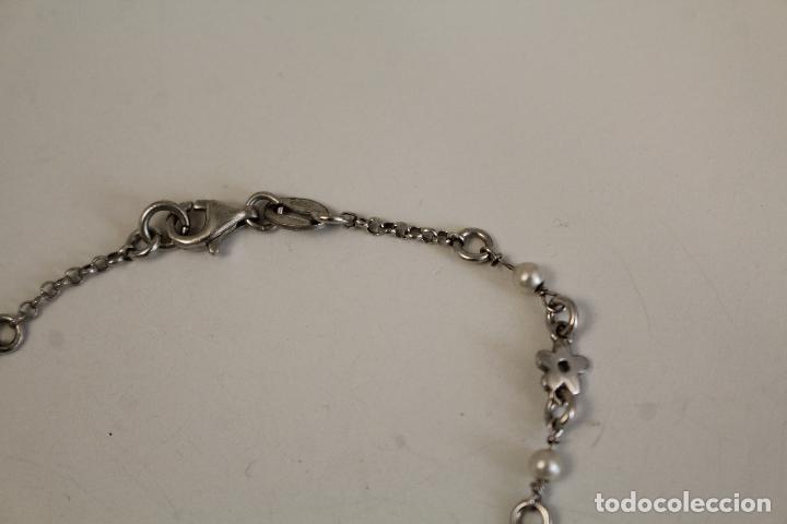 Joyeria: pulsera de plata 925 con margaritas y mariposas - Foto 3