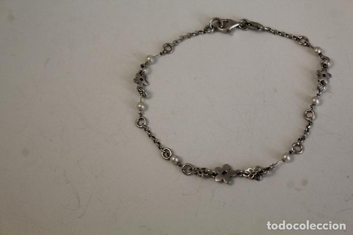 Joyeria: pulsera de plata 925 con margaritas y mariposas - Foto 4
