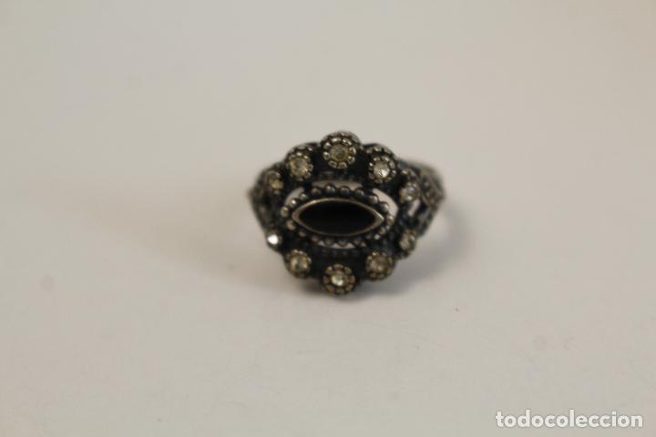Joyeria: anillo antiguo en plata de ley con azabache y marquesitas - Foto 10