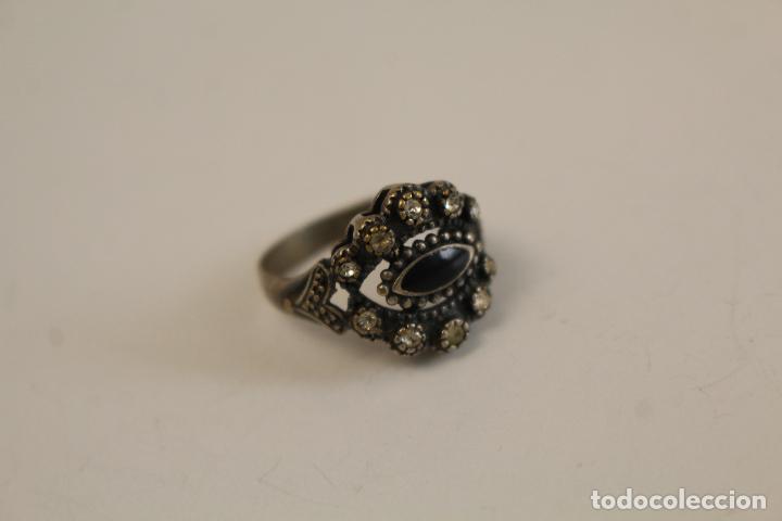 Joyeria: anillo antiguo en plata de ley con azabache y marquesitas - Foto 11