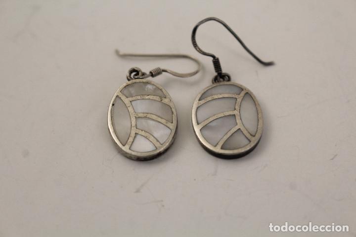 Joyeria: pendientes en plata de ley 925 con nacar - Foto 1