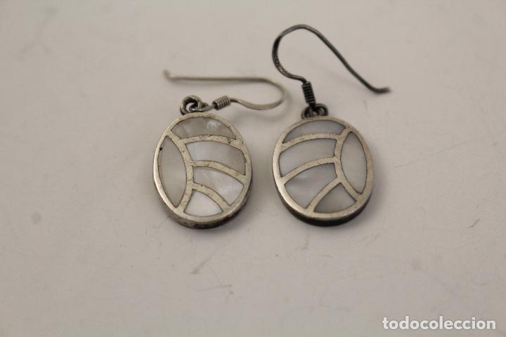 Joyeria: pendientes en plata de ley 925 con nacar - Foto 2