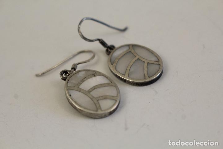 Joyeria: pendientes en plata de ley 925 con nacar - Foto 3