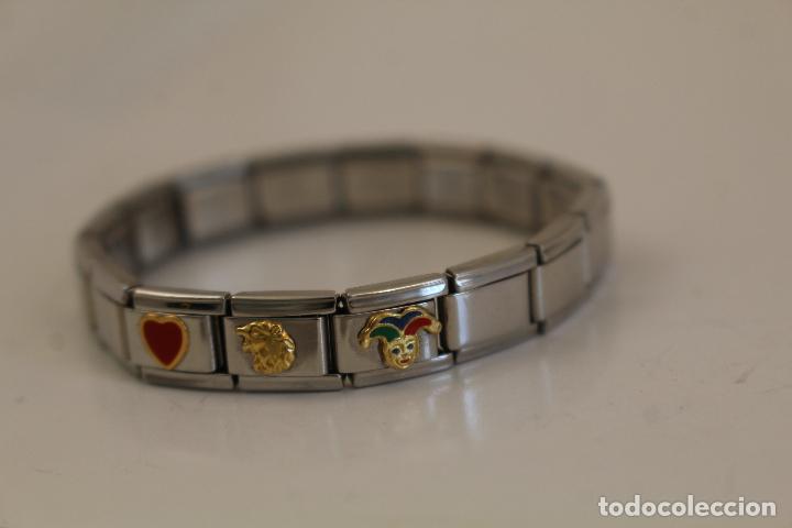 Joyeria: pulsera de acero y chapada en oro corazon arlequin y buho - Foto 3