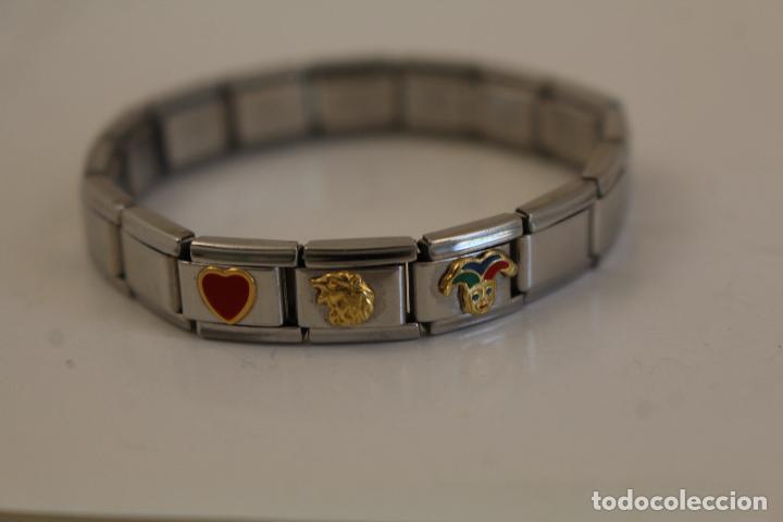 Joyeria: pulsera de acero y chapada en oro corazon arlequin y buho - Foto 4