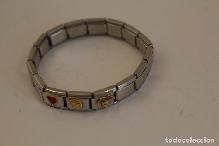 Joyeria: pulsera de acero y chapada en oro corazon arlequin y buho - Foto 5