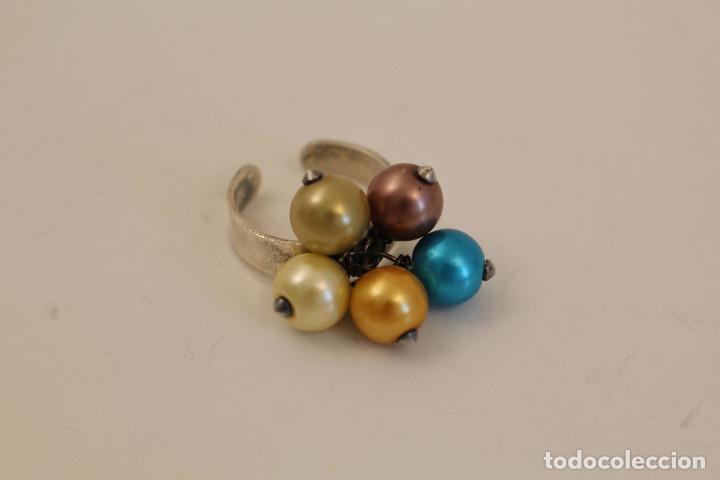 Joyeria: anillo de plata 925 con perlas de colores - Foto 1