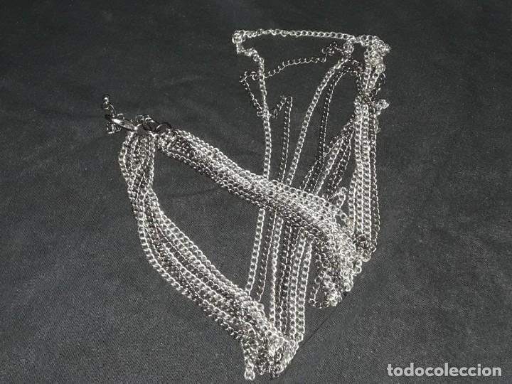 Joyeria: Bello collar de cadenas variadas plateadas - Foto 3
