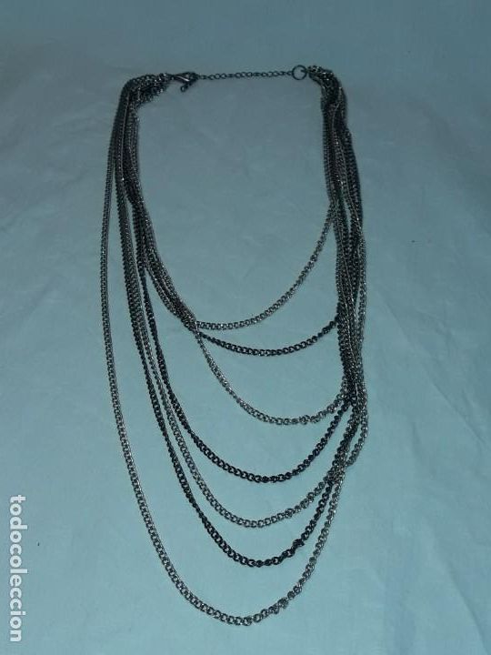 Joyeria: Bello collar de cadenas variadas plateadas - Foto 5
