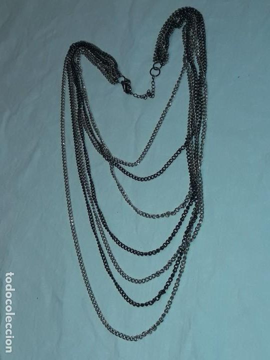 Joyeria: Bello collar de cadenas variadas plateadas - Foto 6
