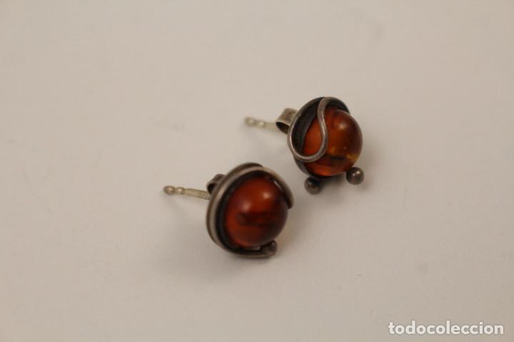 Joyeria: pendientes de plata 925 y ambar