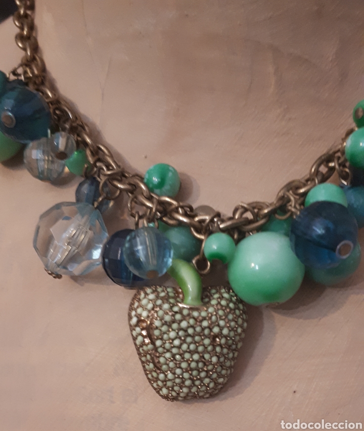 Joyeria: Collar gargantilla vintage manzana piedras verdes