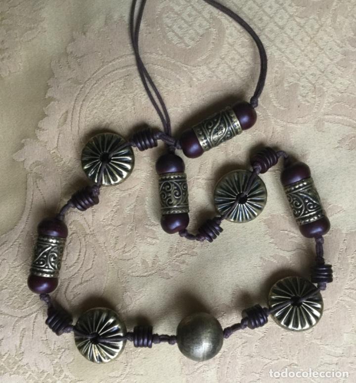 Joyeria: COLLAR ETNICO CUERO Y LAT&Oacute;N - Foto 3