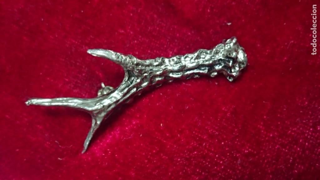 Gioielleria: ORIGINAL BROCHE CON FORMA DE CUERNO DE VENADO DE BISUTERIA