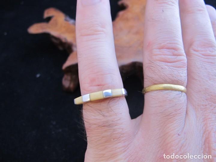 Joyeria: Anillo de plata con incrustaciones de hueso - Foto 6