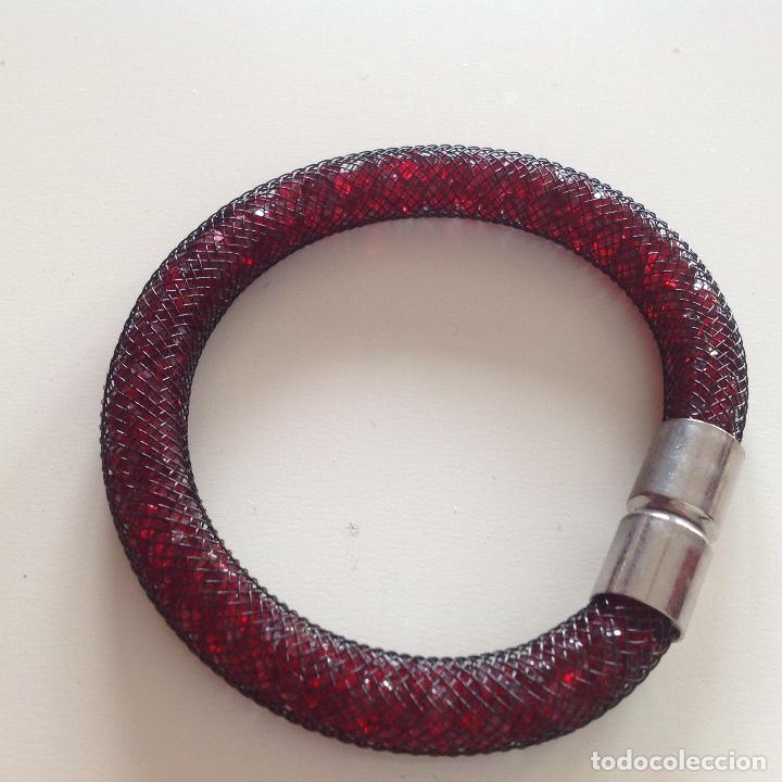Joyeria: PULSERA DE MALLA CON CRISTALES DENTRO. GRANATE - Foto 1