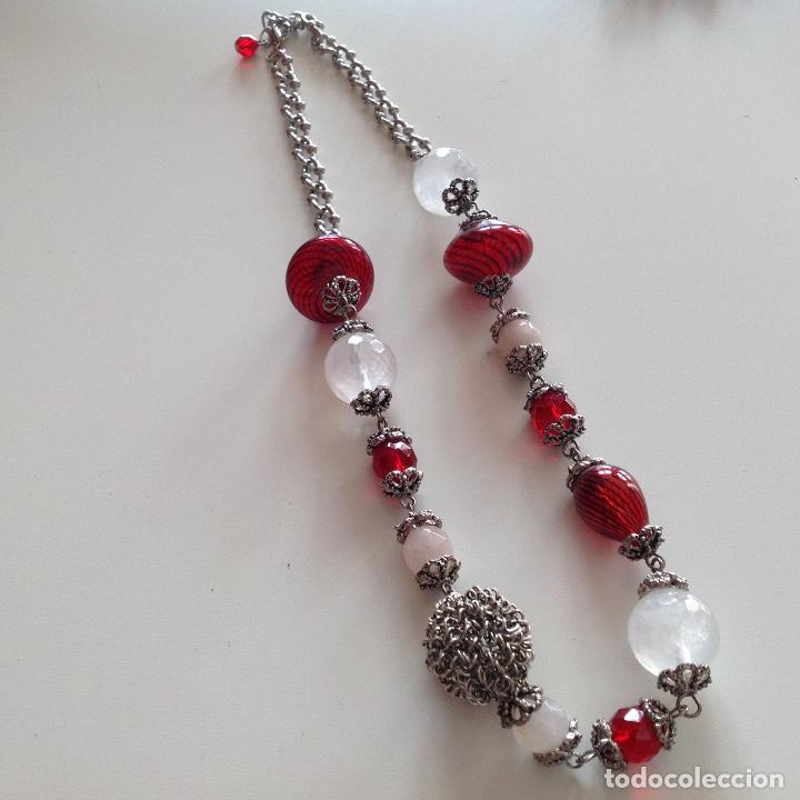 Joyeria: COLLAR DE CRISTAL MURANO Y CUARZO ROSA. - Foto 2