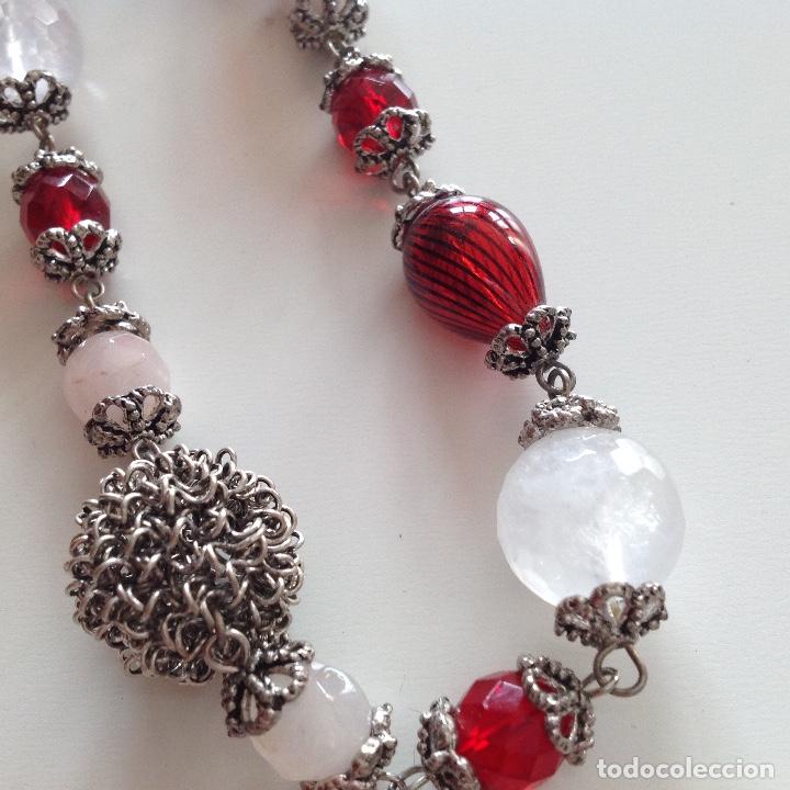 Joyeria: COLLAR DE CRISTAL MURANO Y CUARZO ROSA. - Foto 3