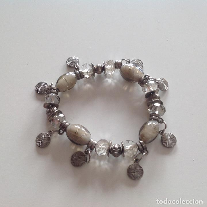 Joyeria: PULSERA MURANO GRIS. El&aacute;stica