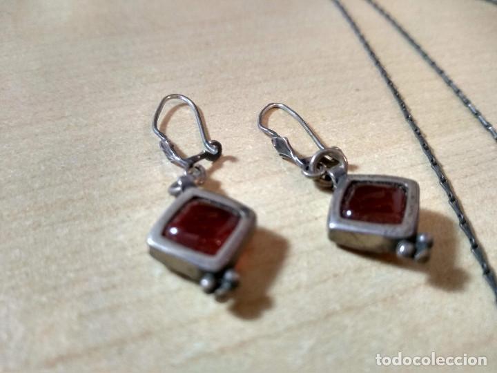 Gioielleria: ANTIGUOS PENDIENTES DE PLATA Y COLGANTE CON CADENA PLATA ANTIGUA