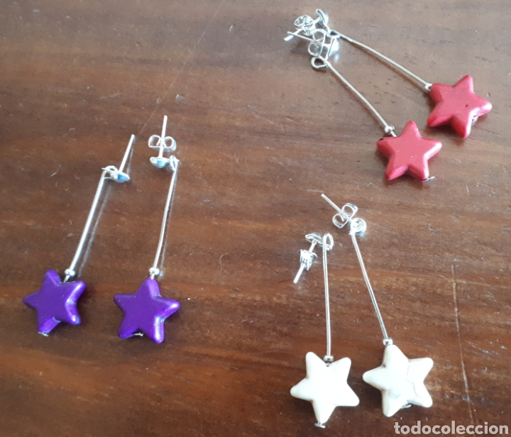 Gioielleria: Pendientes estrella howlita montaje artesanal Janil
