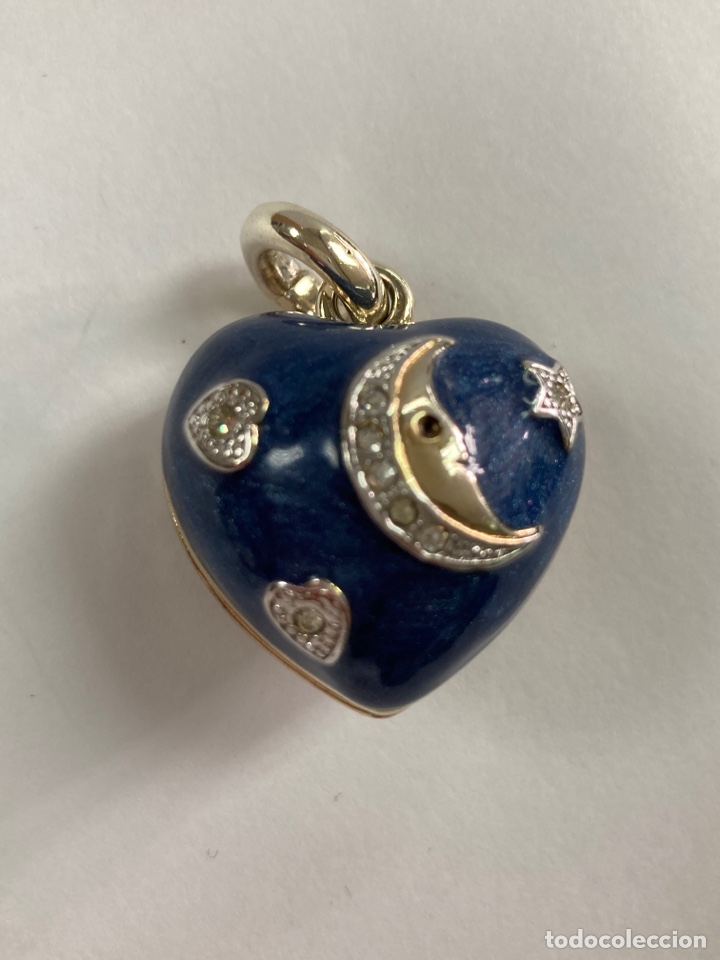 Joyeria: Colgante en forma de coraz&oacute;n con esmalte azul - Foto 1
