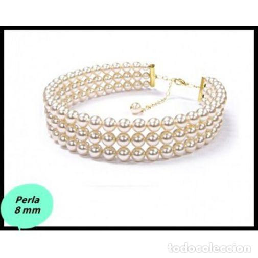 Joyeria: Gargantilla 3 l&iacute;neas perlas, A&ntilde;o 2000, Nueva - Foto 1