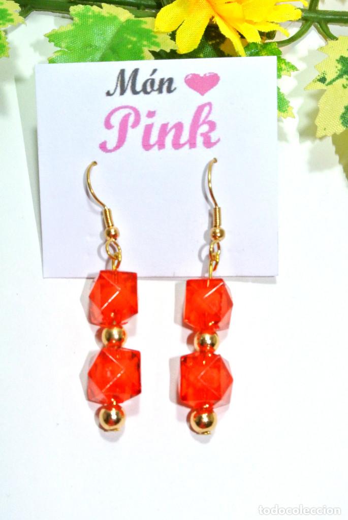 Joyeria: Pendientes color rojo y oro, A&ntilde;o 2000, Nuevos - Foto 2
