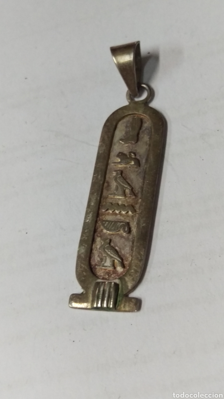 Schmuck: Antiguo colgante de plata maciza motivos egipcios