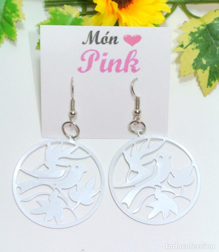 Joyeria: Pendientes de aves en color blanco, A&ntilde;o 2000, Nuevos - Foto 2