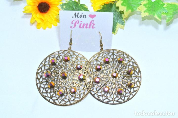 Joyeria: Pendientes color oro con strass, A&ntilde;o 2000, Nuevos - Foto 3
