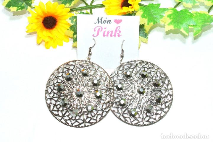 Joyeria: Pendientes color plata con strass, A&ntilde;o 2000, Nuevos - Foto 1