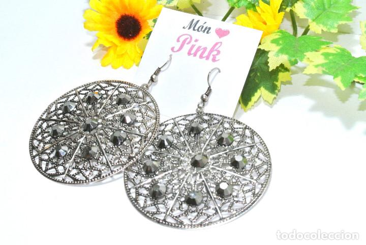 Joyeria: Pendientes color plata con strass, A&ntilde;o 2000, Nuevos - Foto 2