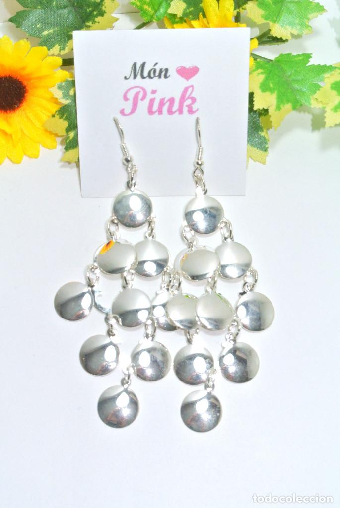 Joyeria: Pendientes largos color plata, a&ntilde;o 2000, Nuevos - Foto 3