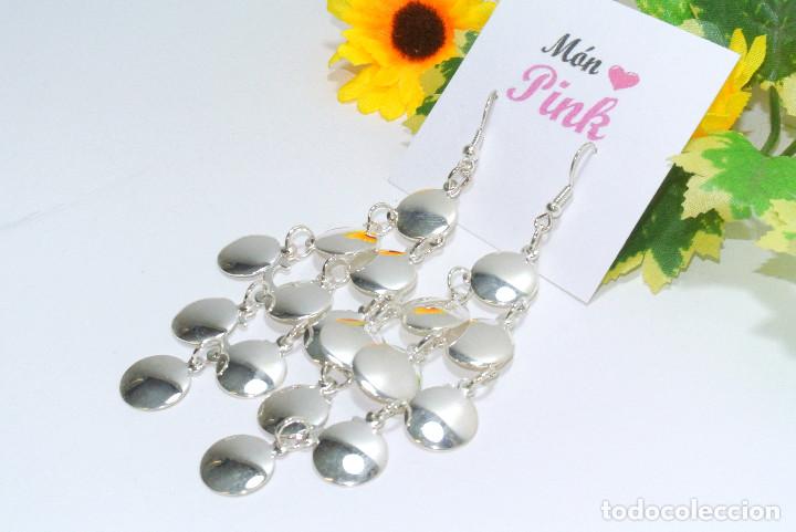 Joyeria: Pendientes largos color plata, a&ntilde;o 2000, Nuevos - Foto 2