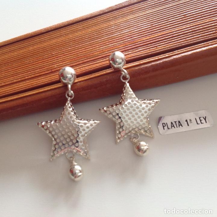 Joyeria: PENDIENTES DE PLATA DE LEY. ESTRELLA LABRADA. CIERRE DE PRESI&Oacute;N - Foto 2