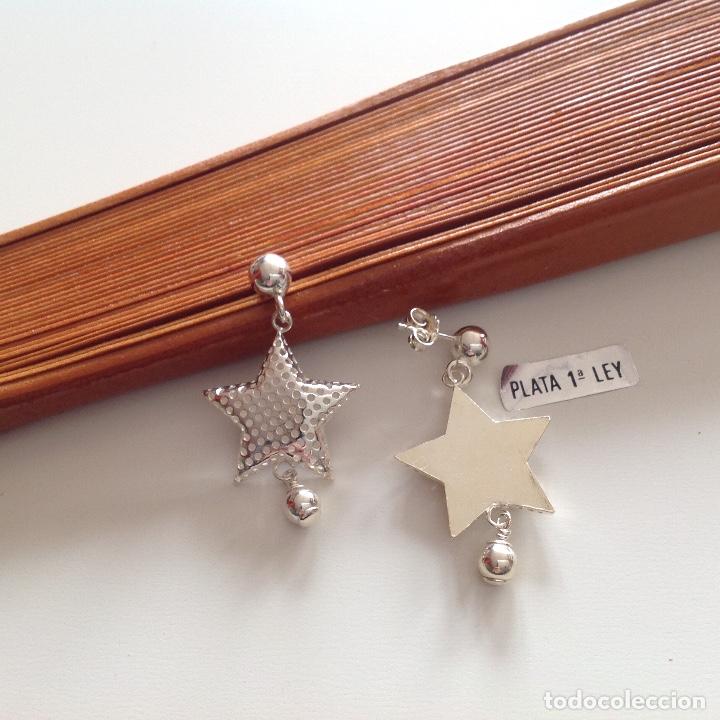 Joyeria: PENDIENTES DE PLATA DE LEY. ESTRELLA LABRADA. CIERRE DE PRESI&Oacute;N - Foto 3